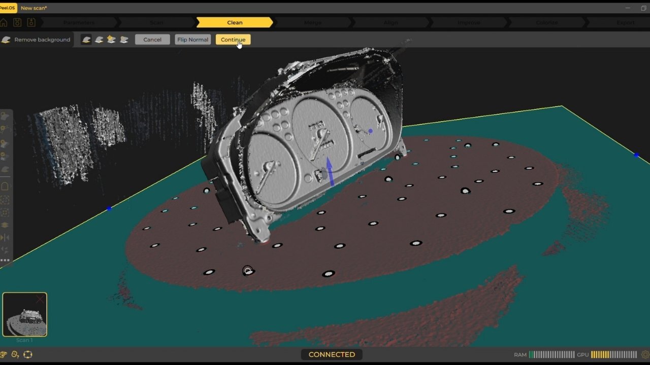 Cleaning up an intial 3D scan